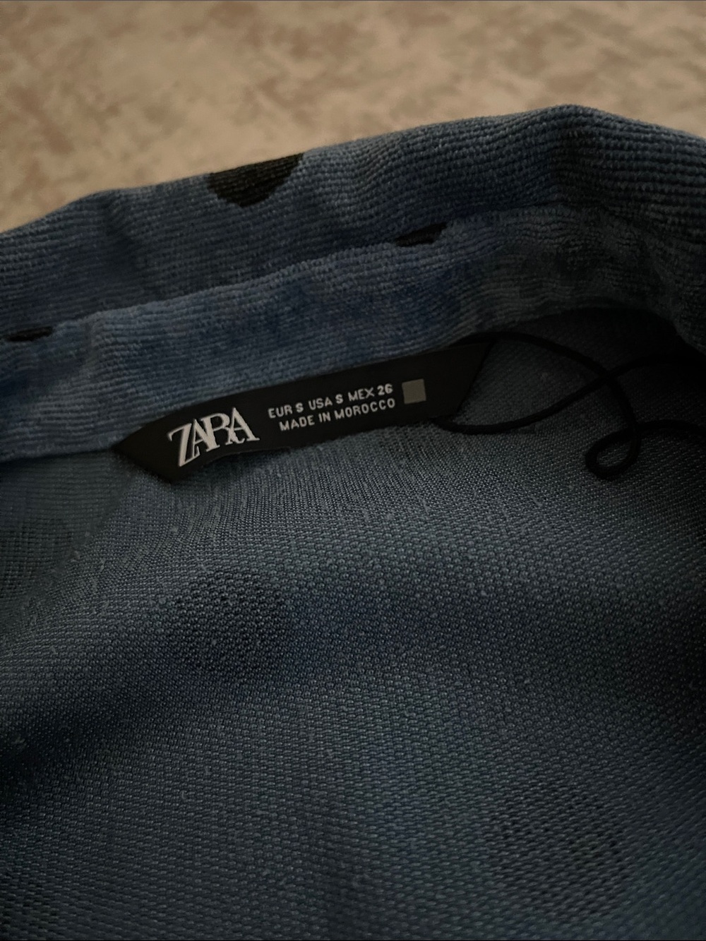 Zara Blue Polka Dot Blazer-Style Shirt Jacket - Picture 2 of 2